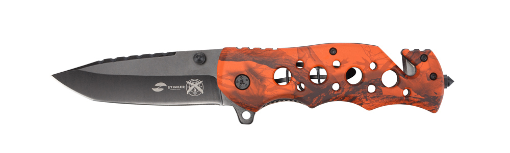 Нож складной Stinger FK-020OR, сталь 3Cr13, рукоять оранжевый алюминий нож разделочный аир горностай сталь 95х18 рукоять дерево