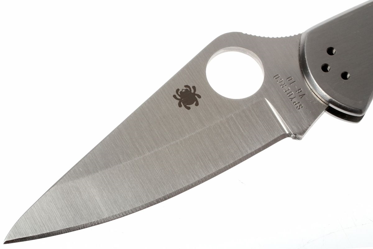 Складной нож Delica 4 - Spyderco C11P, сталь VG-10 Satin Plain, рукоять нержавеющая сталь - фото 8