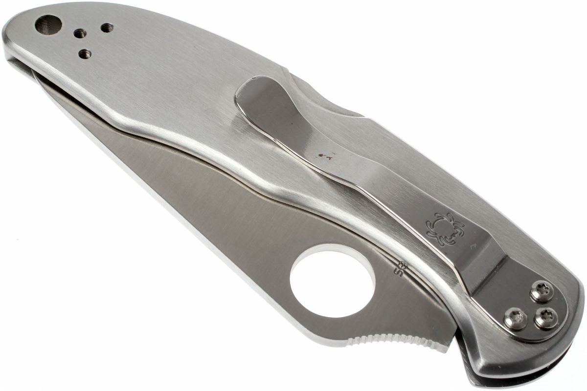 Складной нож Delica 4 - Spyderco C11P, сталь VG-10 Satin Plain, рукоять нержавеющая сталь - фото 9