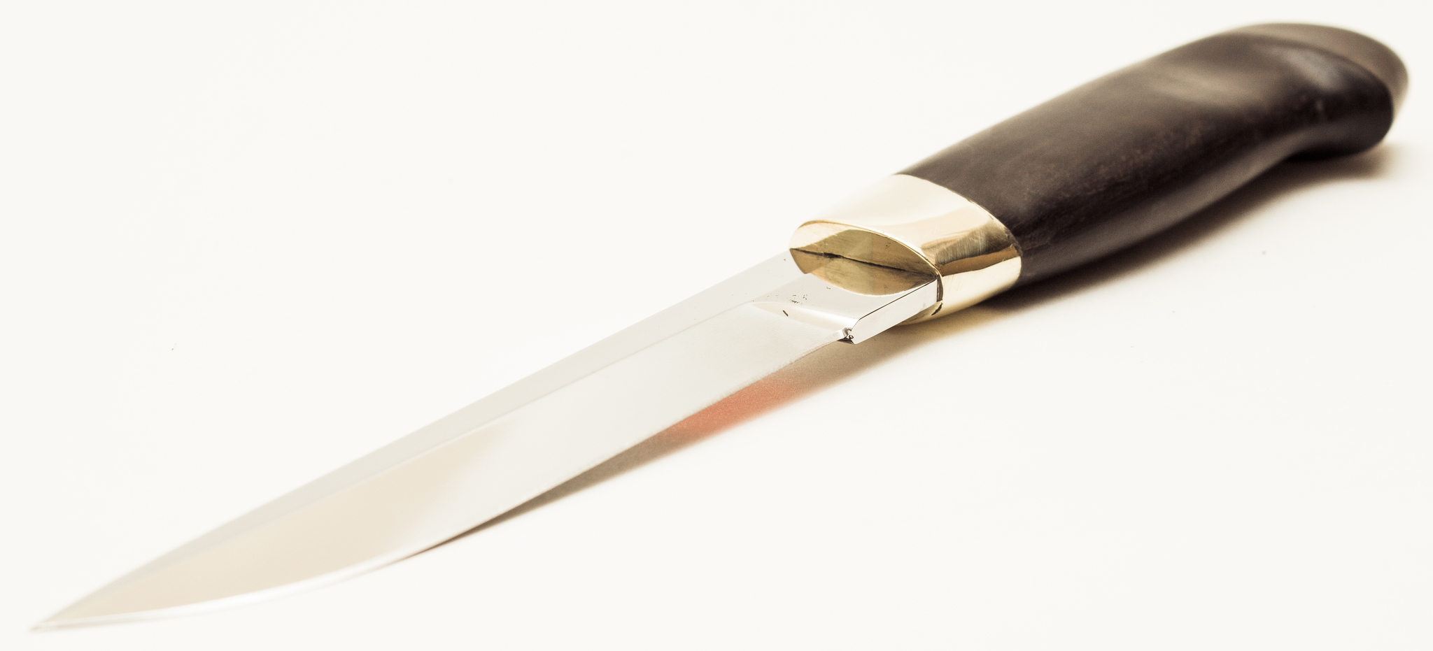 Нож финский 95х18, оковка - латунь - фото 2