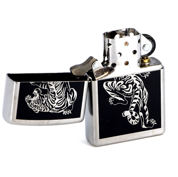 фото Зажигалка zippo tigre satin chrome, латунь с ник.-хром. покрыт., серебр., матовая, 36х56х12 мм