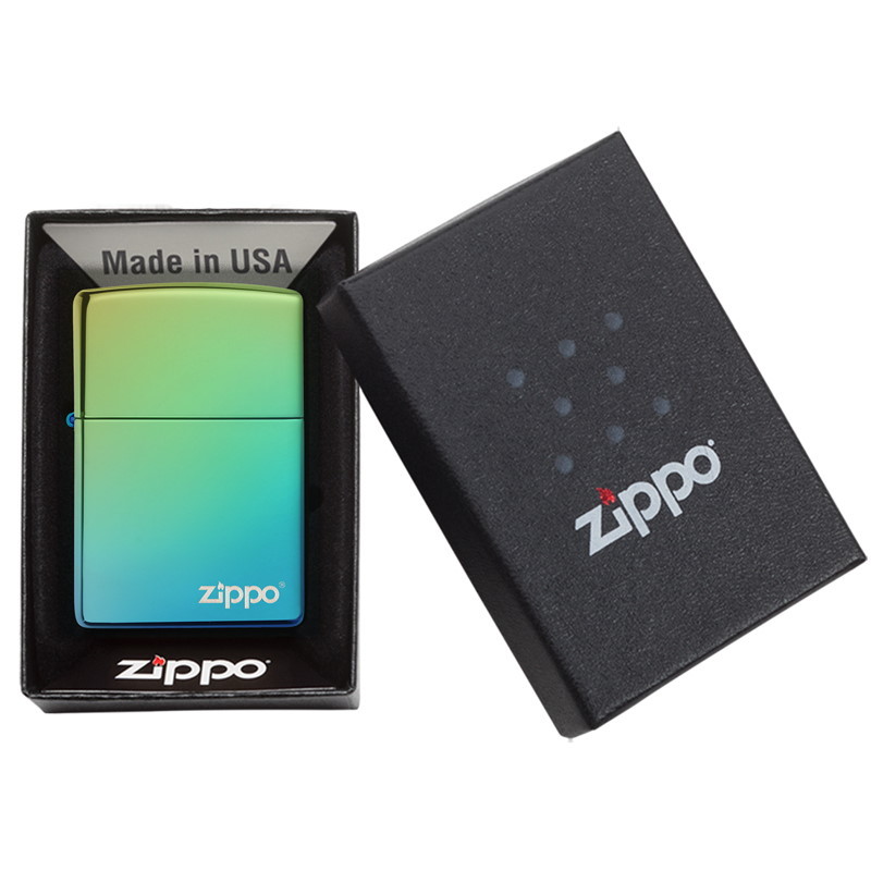 Зажигалка ZIPPO Classic с покрытием High Polish Teal, латунь/сталь, зелёная, глянцевая, 36x12x56 мм - фото 7
