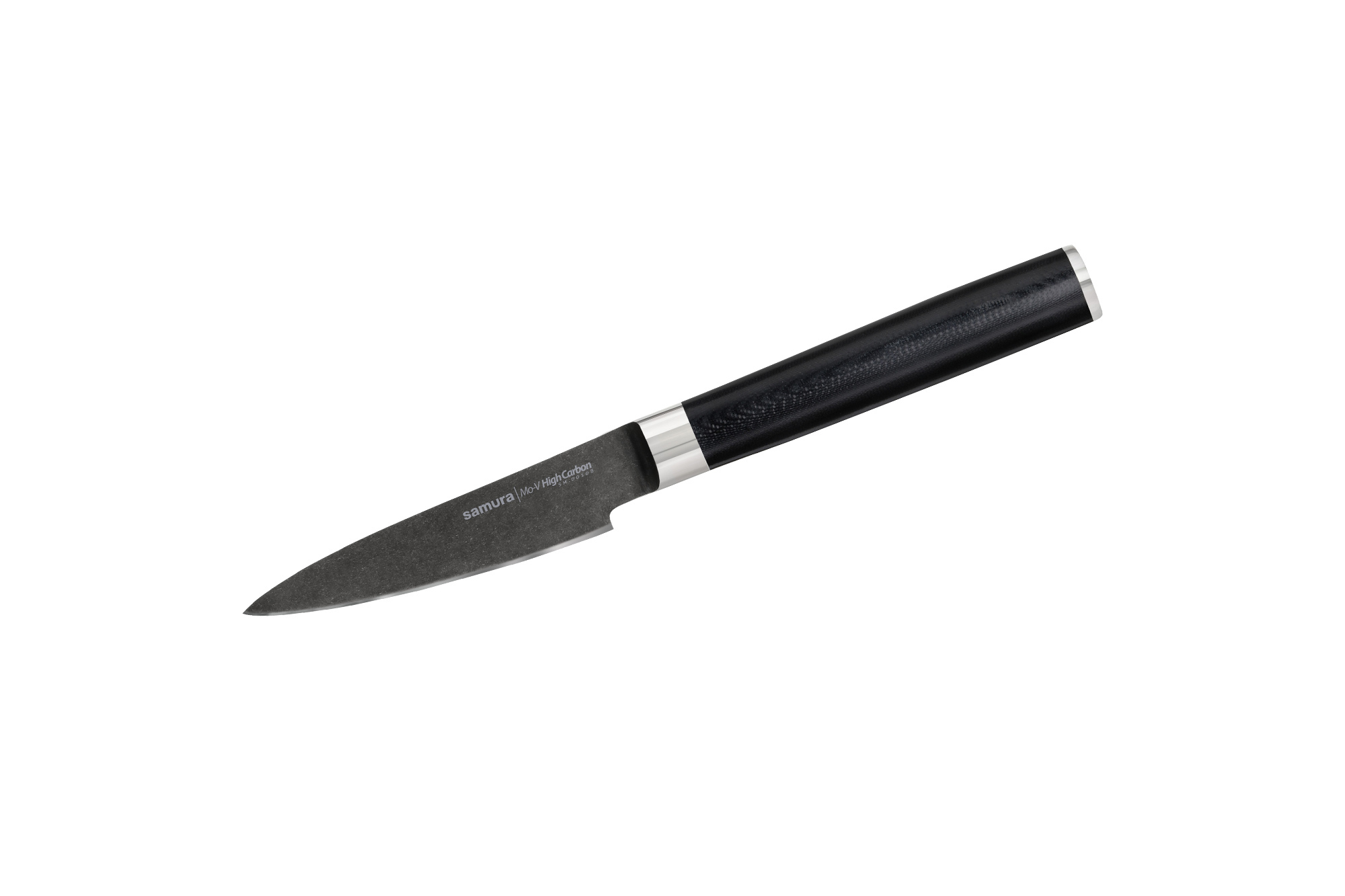 фото Кухонный нож samura mo-v stonewash 90 мм, сталь aus-8, рукоять g10