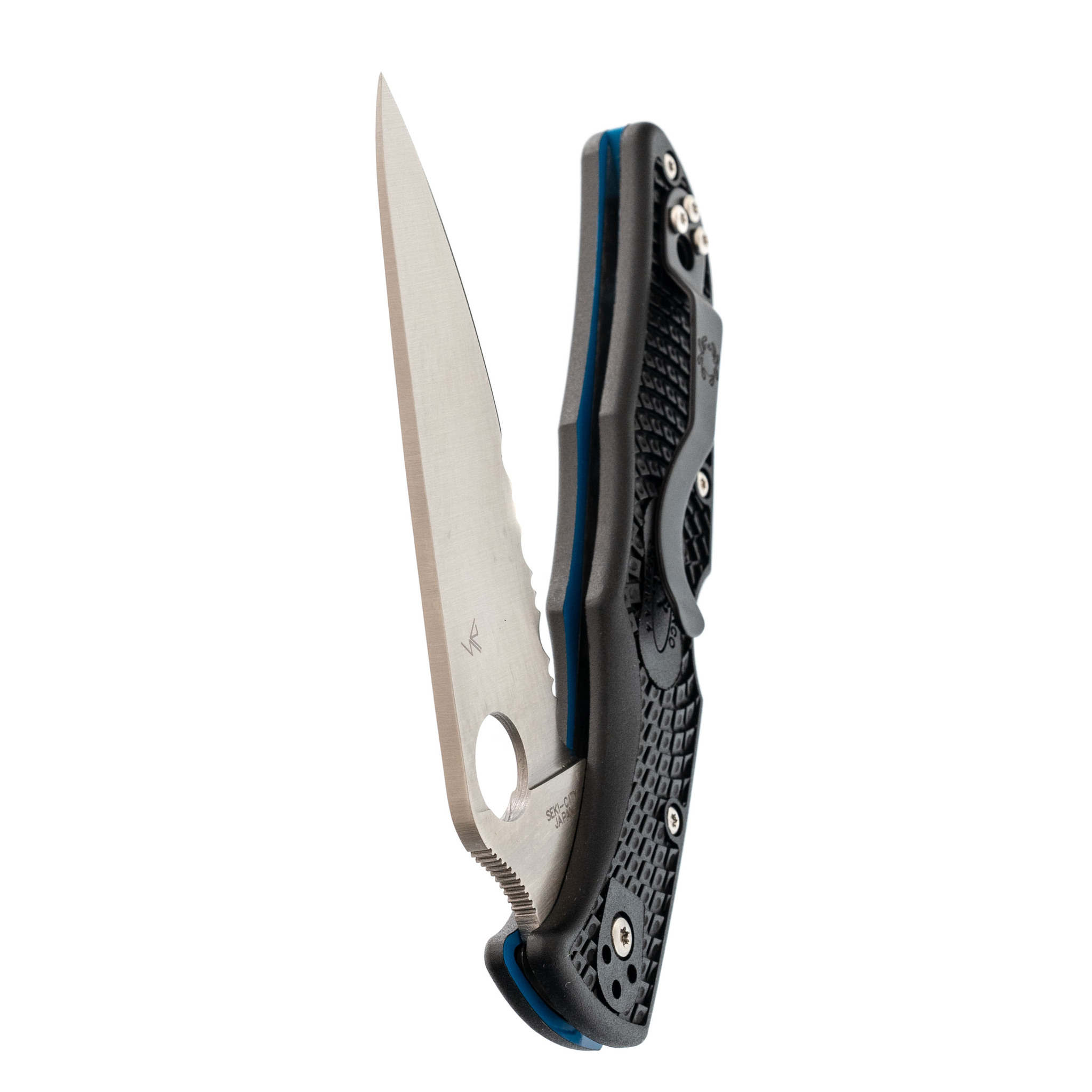 Складной нож Spyderco Endura Blue Line, сталь VG-10, рукоять FRN - фото 9