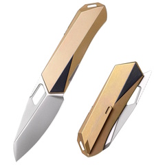 Фото Складной нож Remette Woodpecker, сталь M390, рукоять титан, золотой