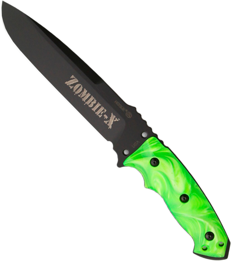 фото Нож с фиксированным клинком zx-f01 zombie-x 17.78 см, сталь a2 tool steel, рукоять cpl сomposite (имитация перламутра) hogue