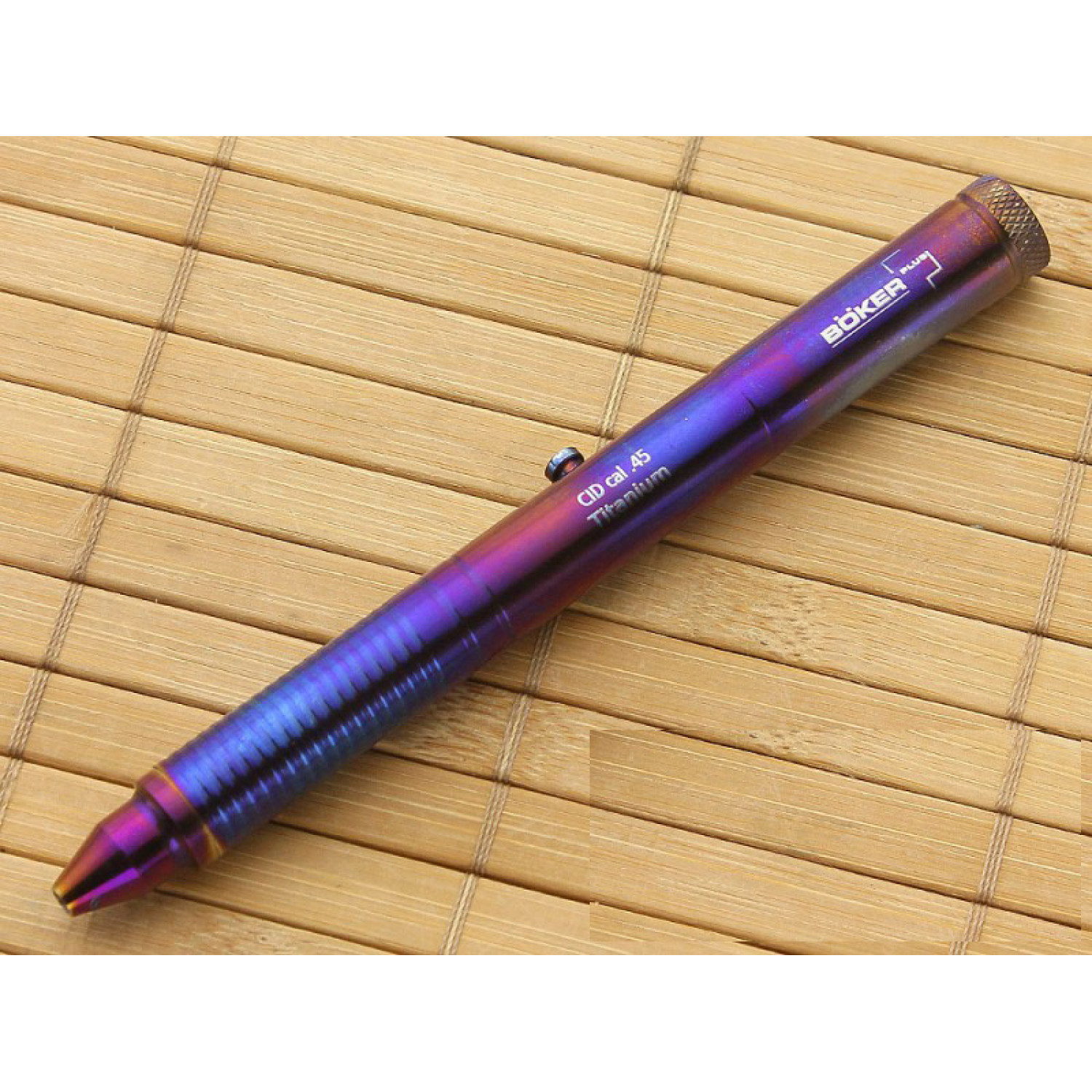 Тактическая ручка Cal .45 CID (Clip-Integrated-Design) Titanium Flame, Boker Plus 09BO095, градиент. Фото №7