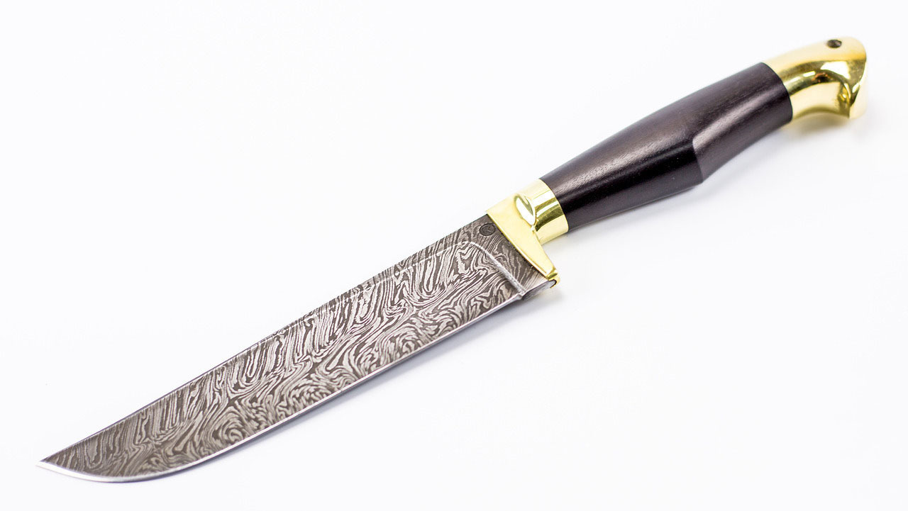 Нож Узбек, сталь дамаск, рукоять граб складной нож лиса 1 сталь х12мф граб
