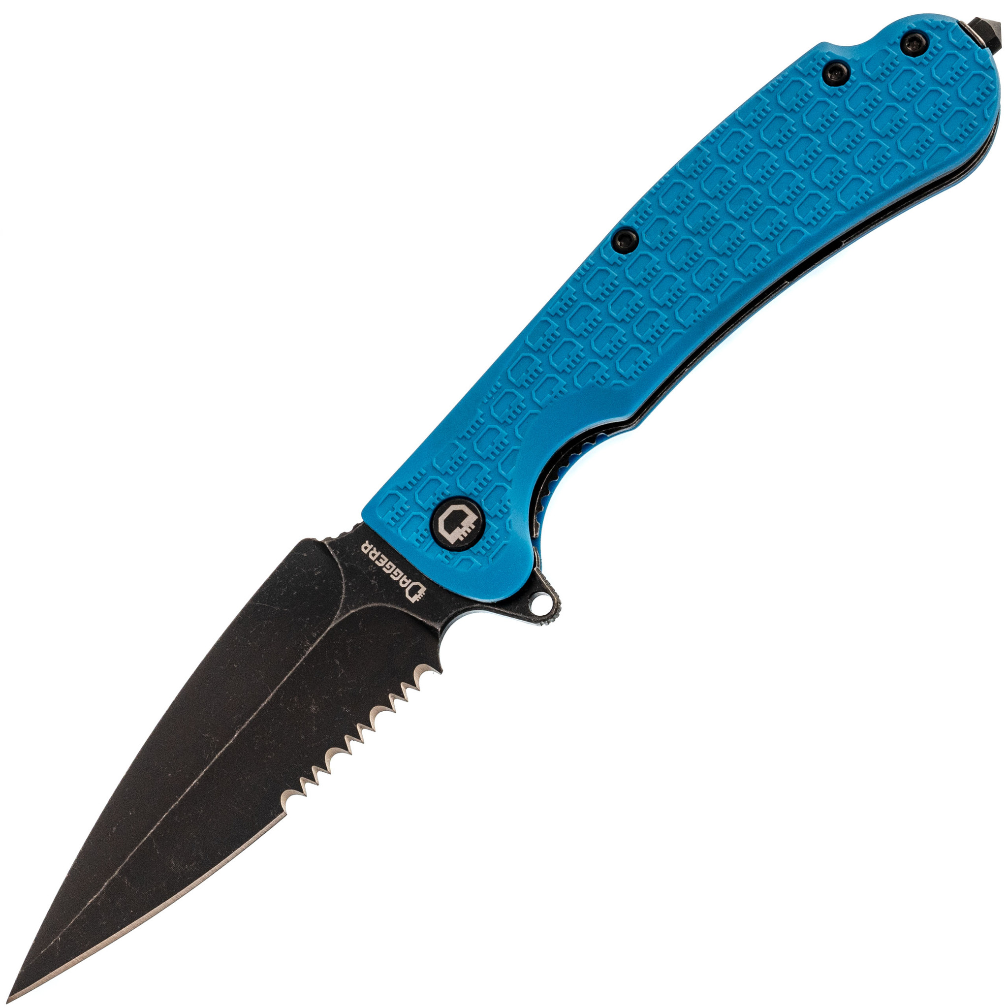 Складной нож Daggerr Urban 2 Blue BW Serrated, сталь 8Cr14MoV, рукоять FRN - фото 1