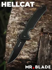 Фото Складной нож Mr.Blade Hellcat blackwash, сталь S35VN, рукоять Black G10