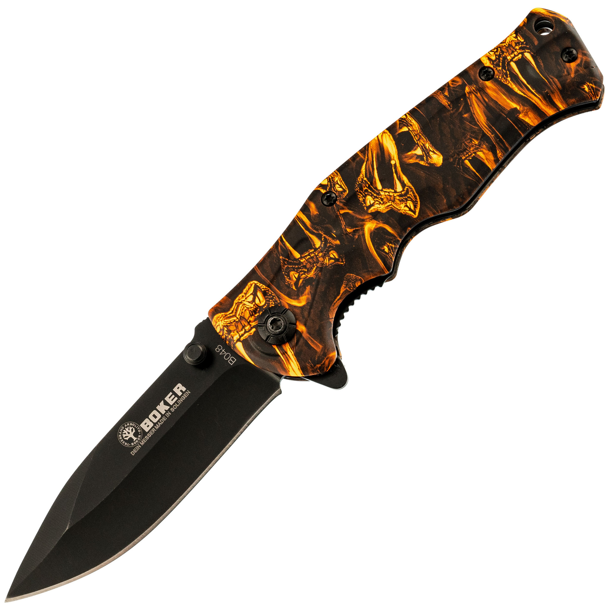 Складной полуавтоматический нож B048 Venom orange, сталь 440 - фото 1