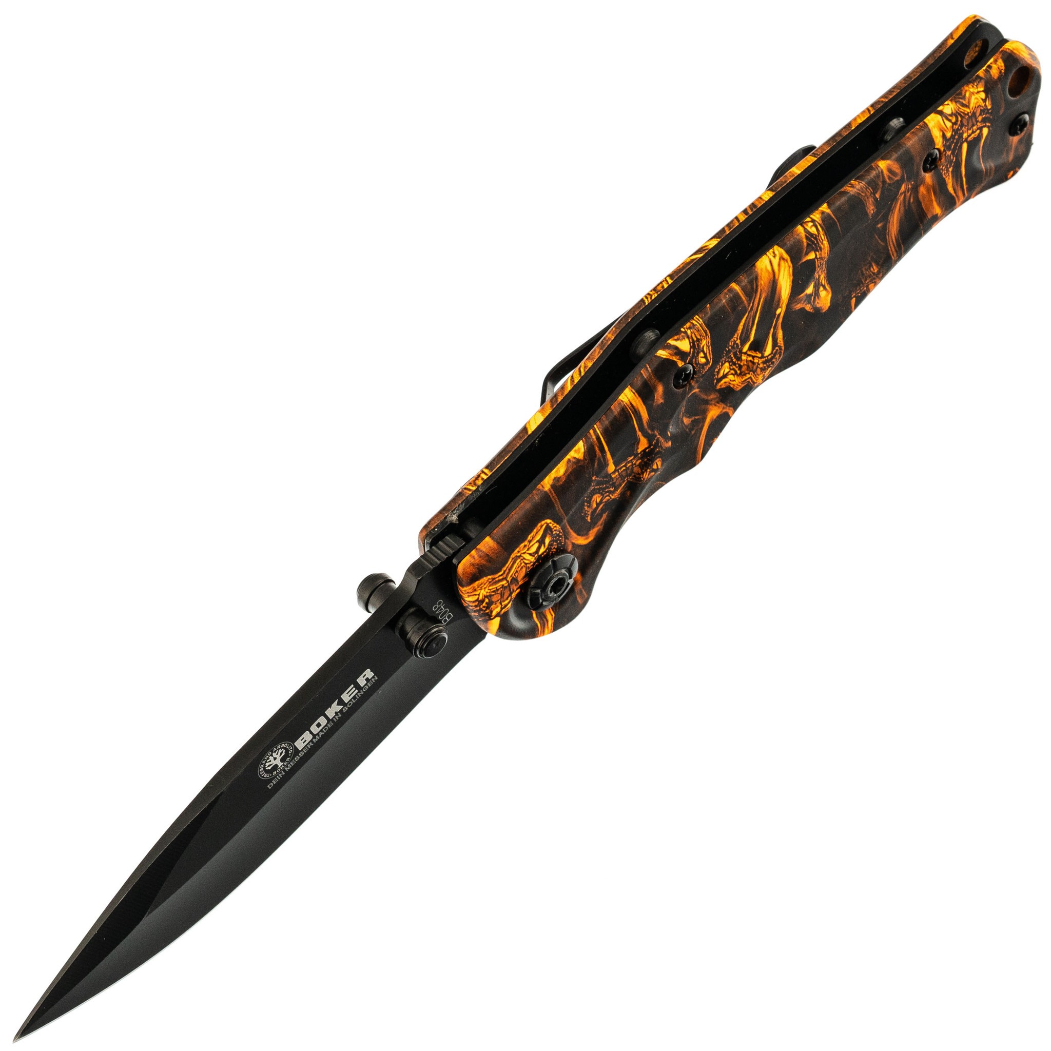 Складной полуавтоматический нож B048 Venom orange, сталь 440 - фото 2
