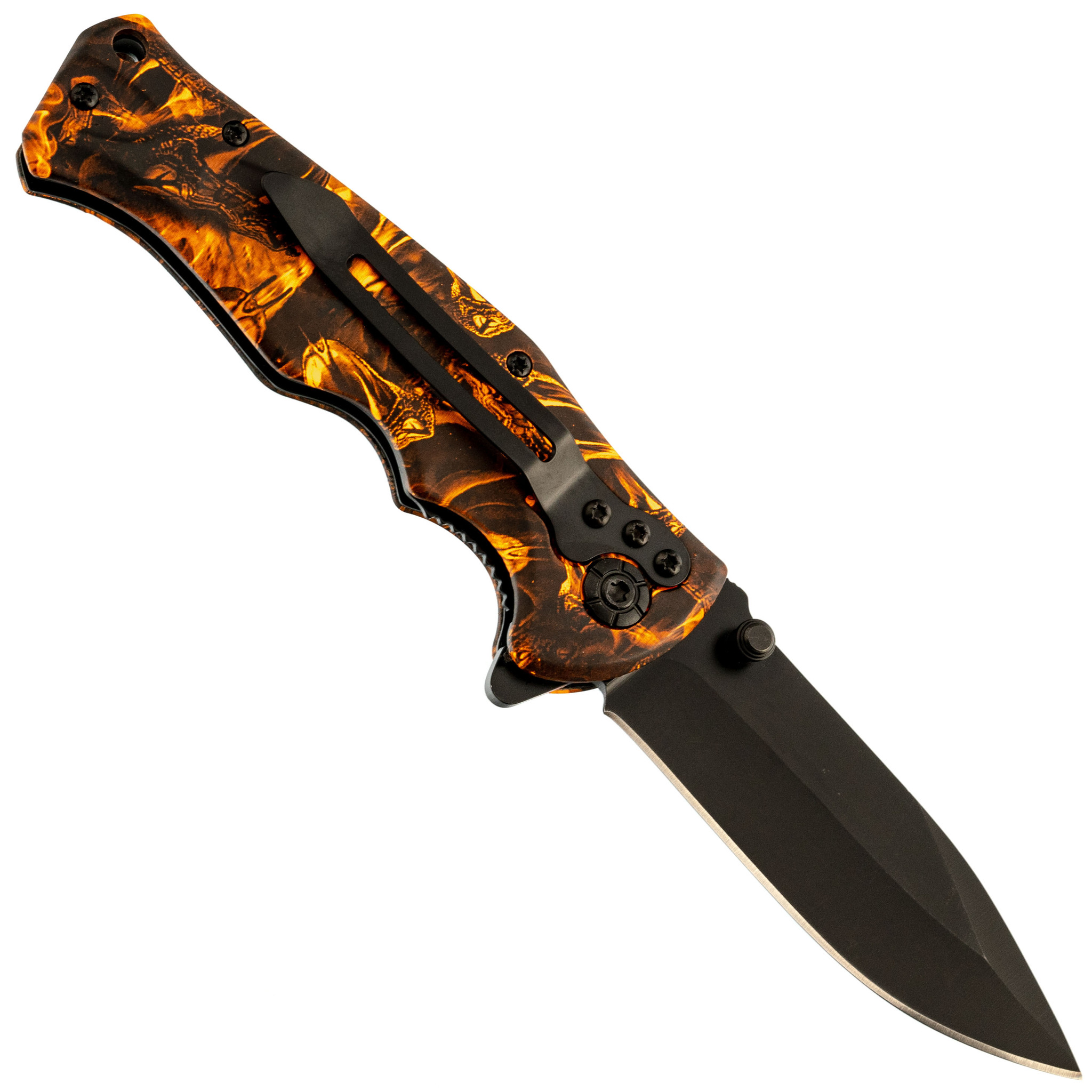 Складной полуавтоматический нож B048 Venom orange, сталь 440 - фото 3