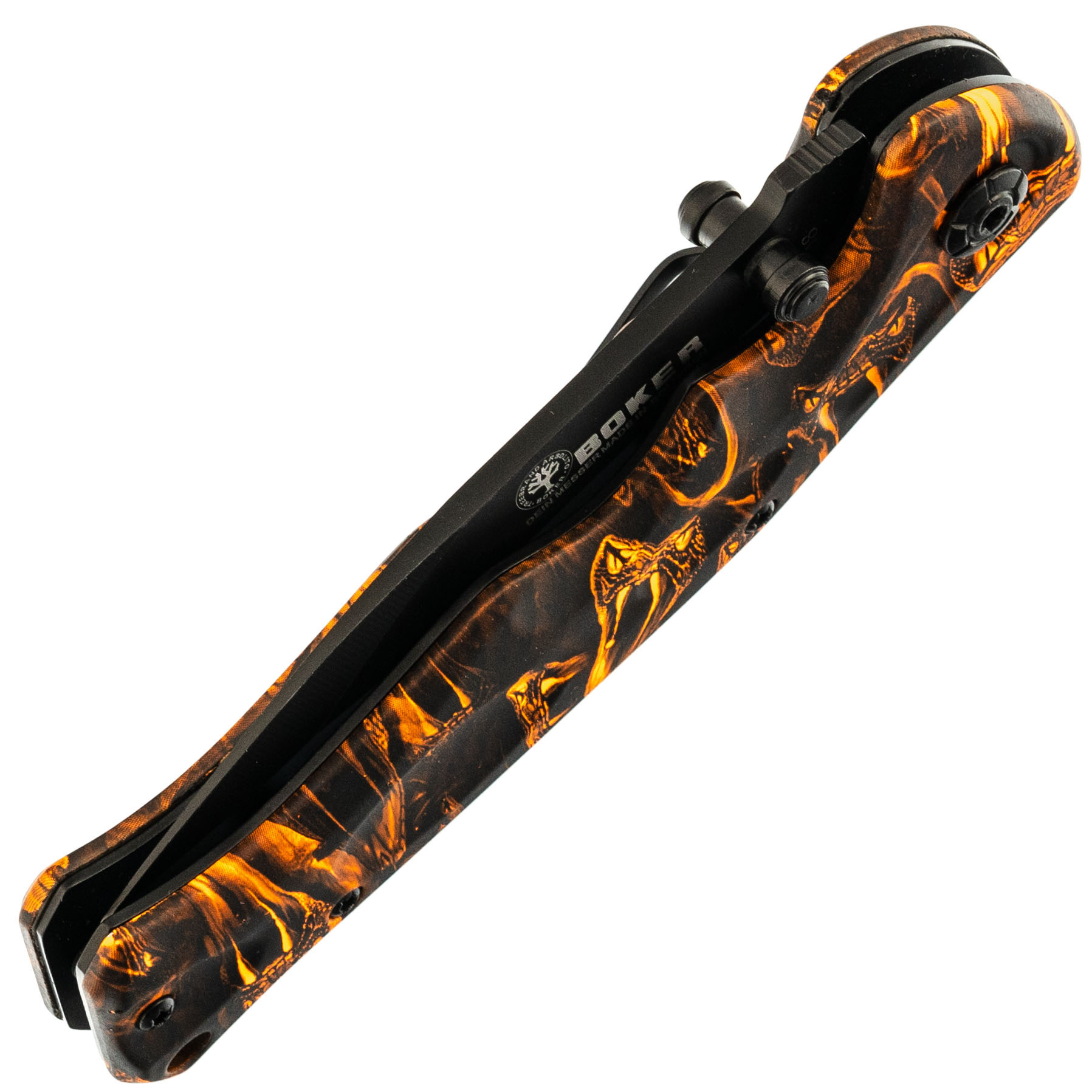 Складной полуавтоматический нож B048 Venom orange, сталь 440 - фото 9