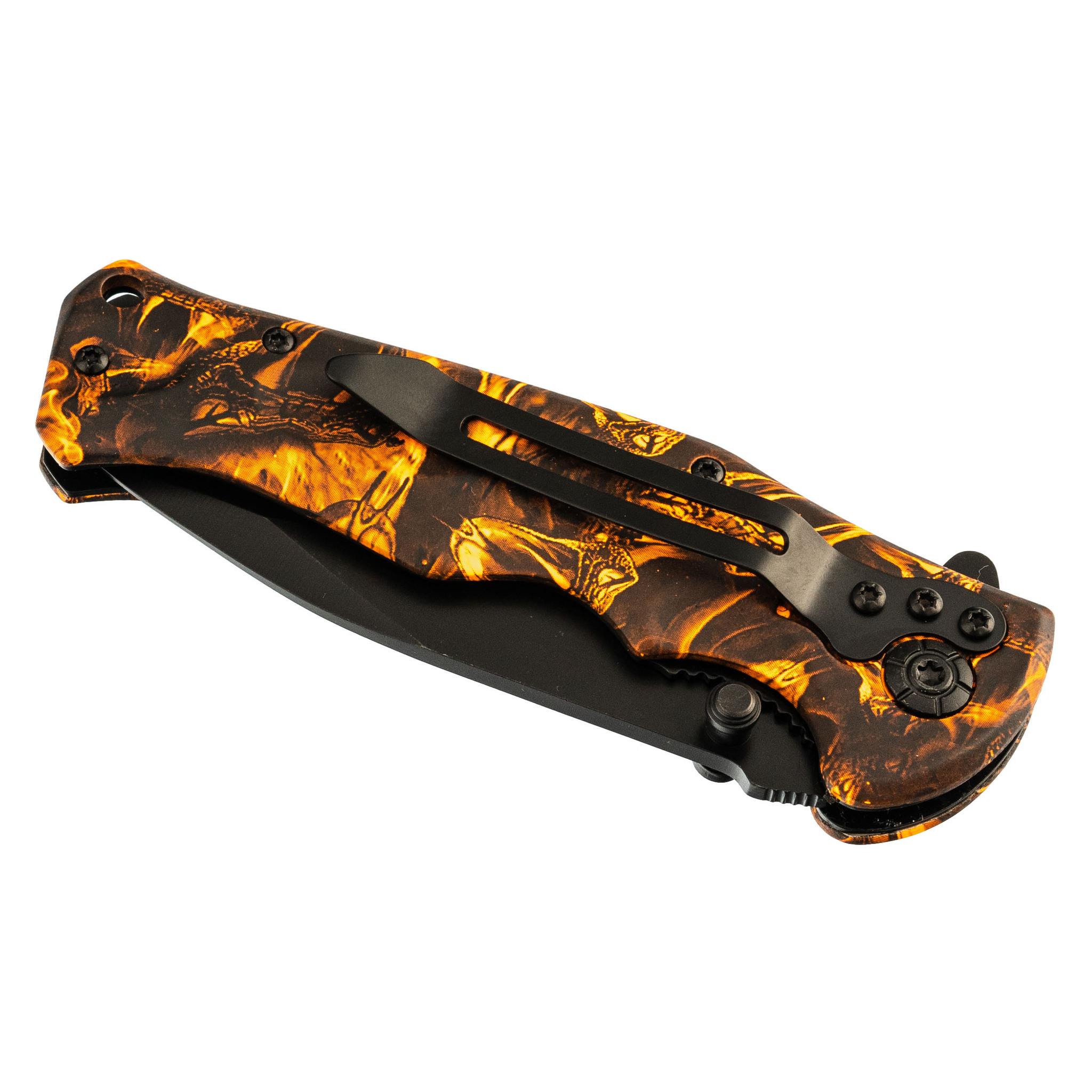 Складной полуавтоматический нож B048 Venom orange, сталь 440 - фото 10