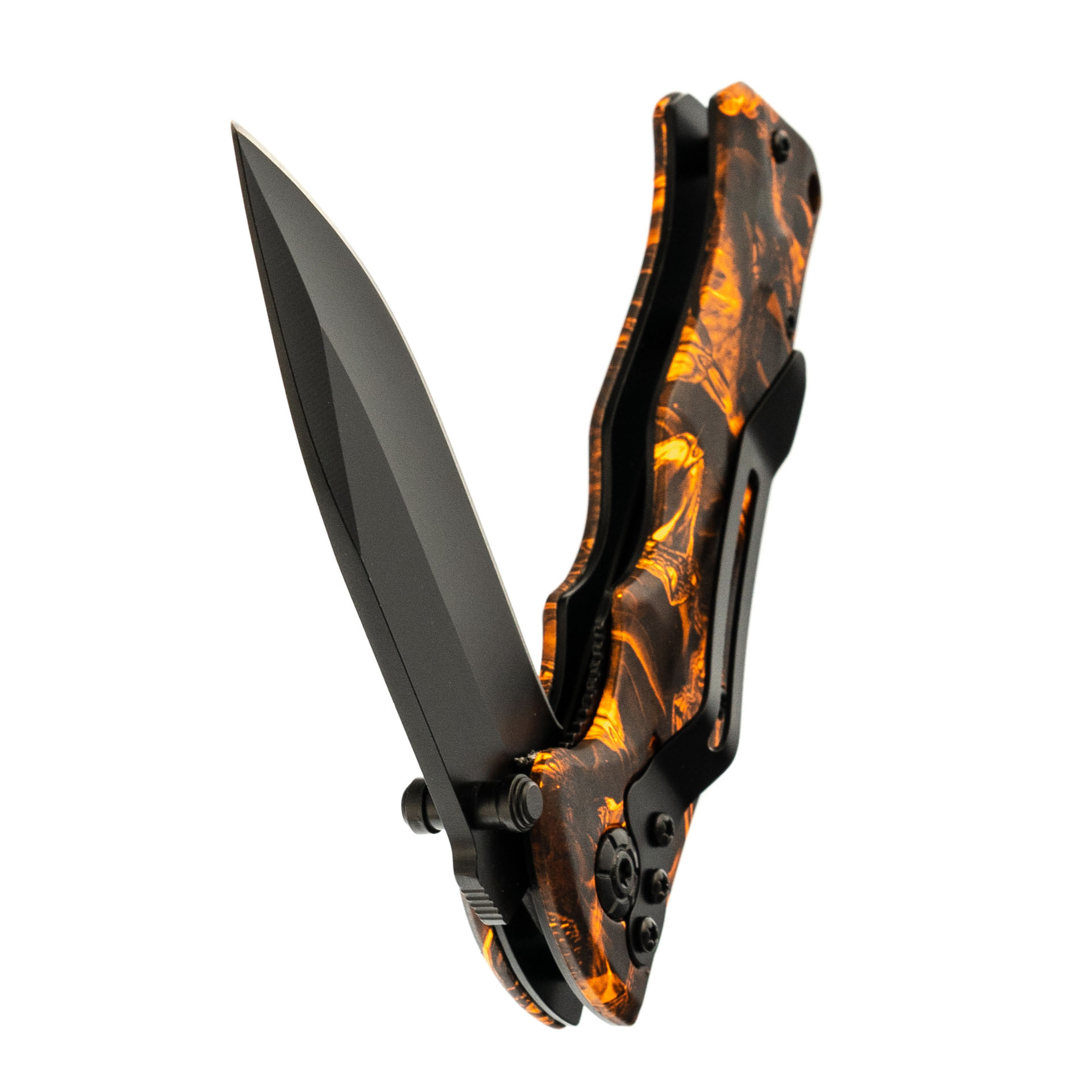 Складной полуавтоматический нож B048 Venom orange, сталь 440 - фото 5
