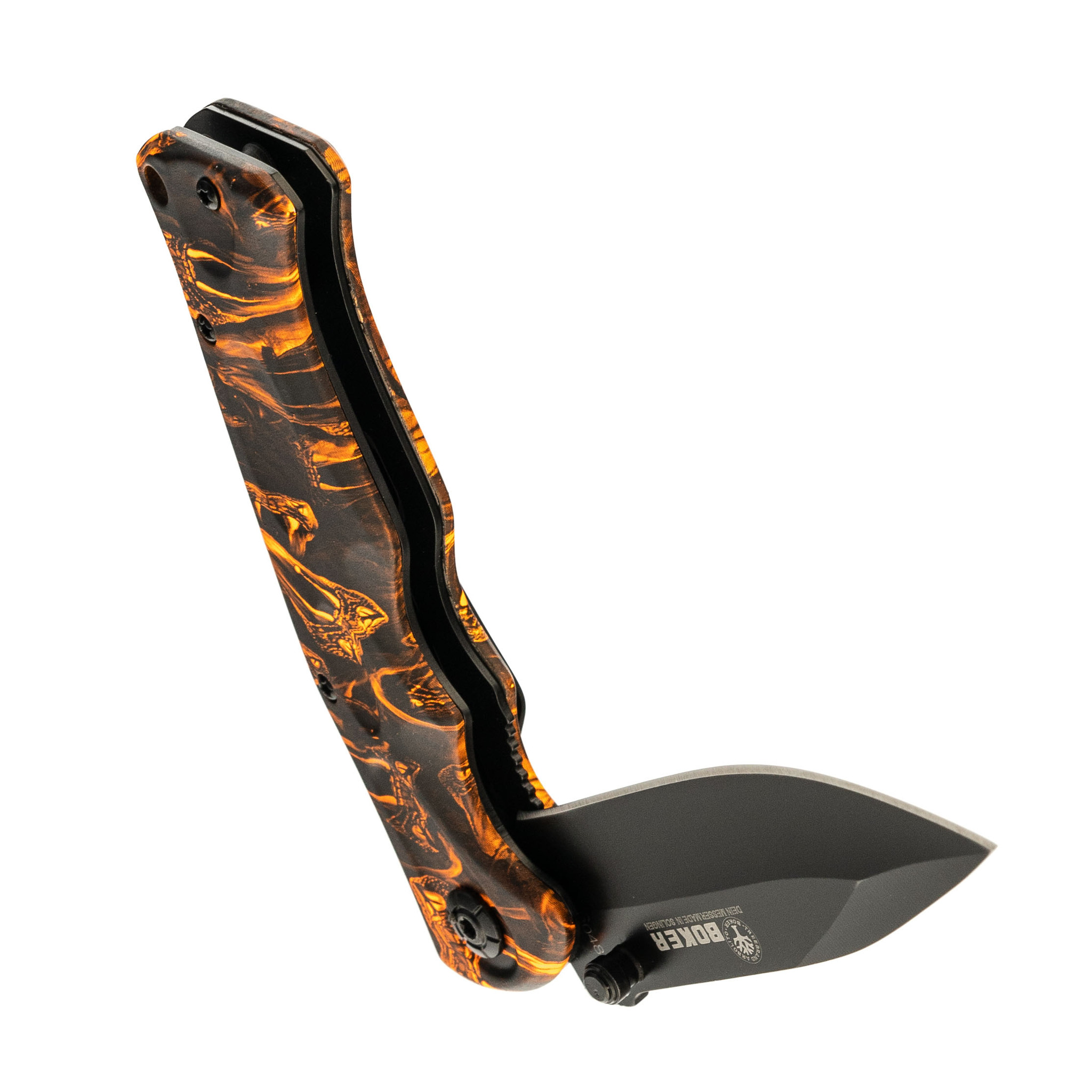 Складной полуавтоматический нож B048 Venom orange, сталь 440 - фото 6