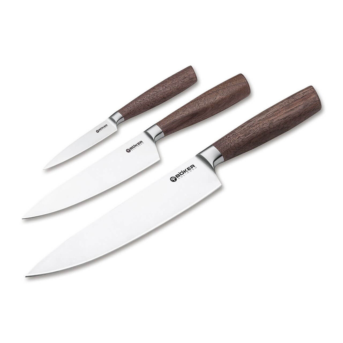 Набор кухонных ножей Boker Core Professional Set, сталь X50CrMoV15, рукоять орех