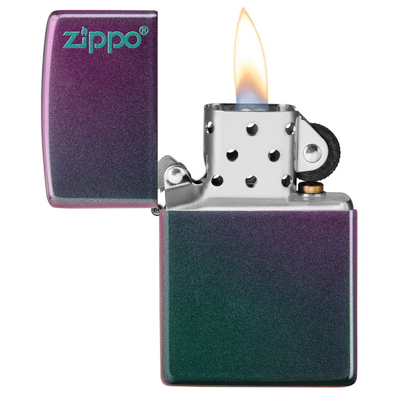 Зажигалка ZIPPO Classic с покрытием Iridescent, латунь/сталь, фиолетовая, матовая, 36x12x56 мм - фото 3