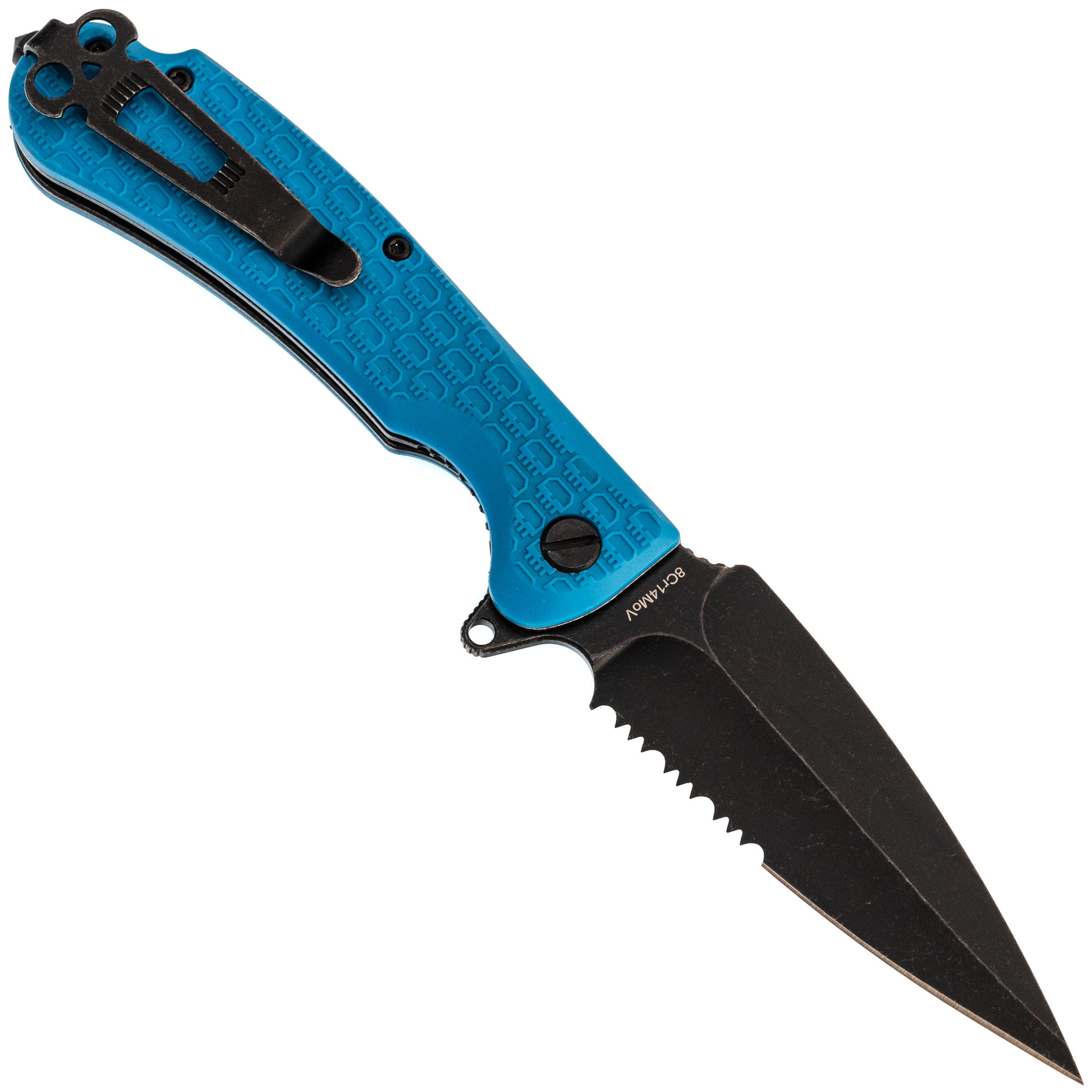 Складной нож Daggerr Urban 2 Blue BW Serrated, сталь 8Cr14MoV, рукоять FRN - фото 3