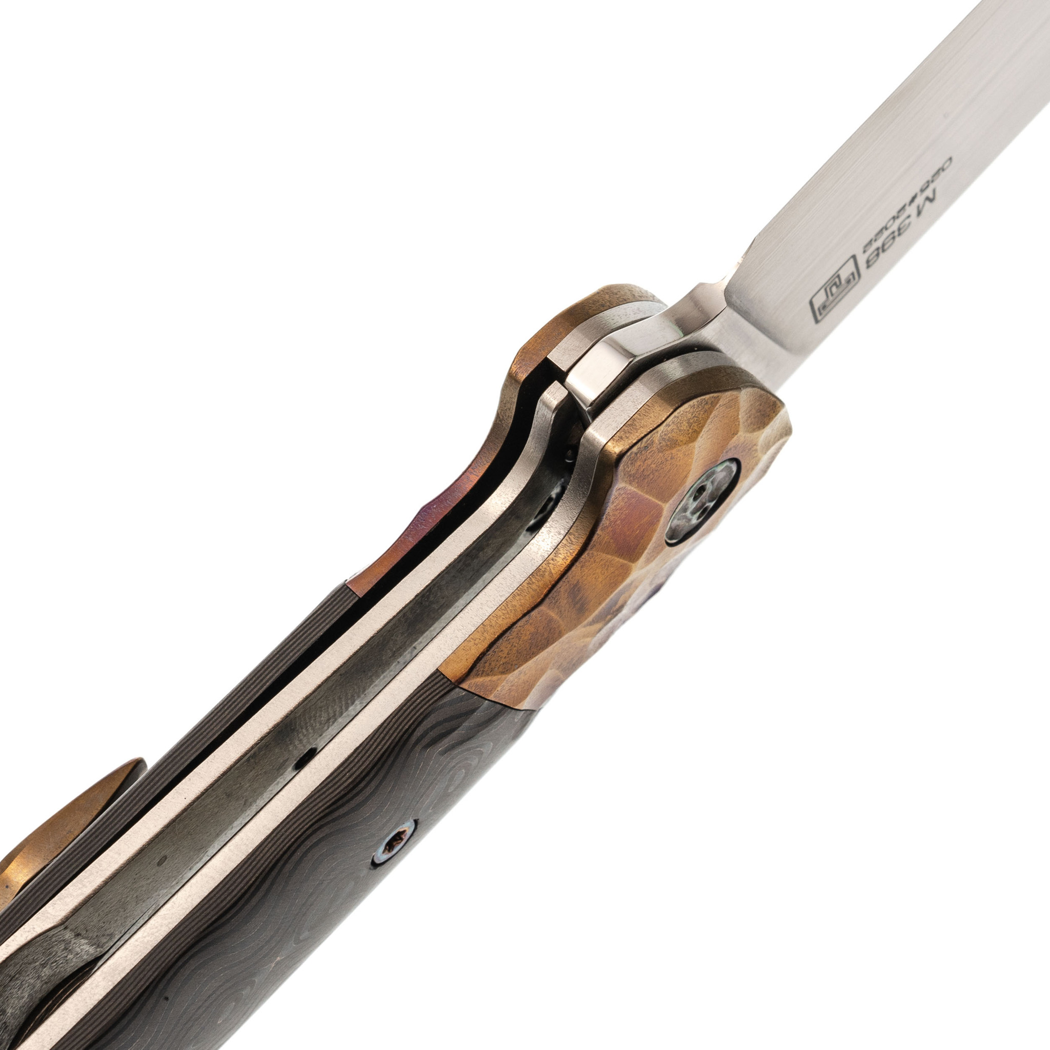 фото Складной нож 4-1, сталь m398, рукоять карбон, вставка титан mehanikknives