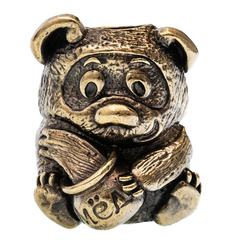 Фото Бусина для темляка Мишка с мёдом, латунь