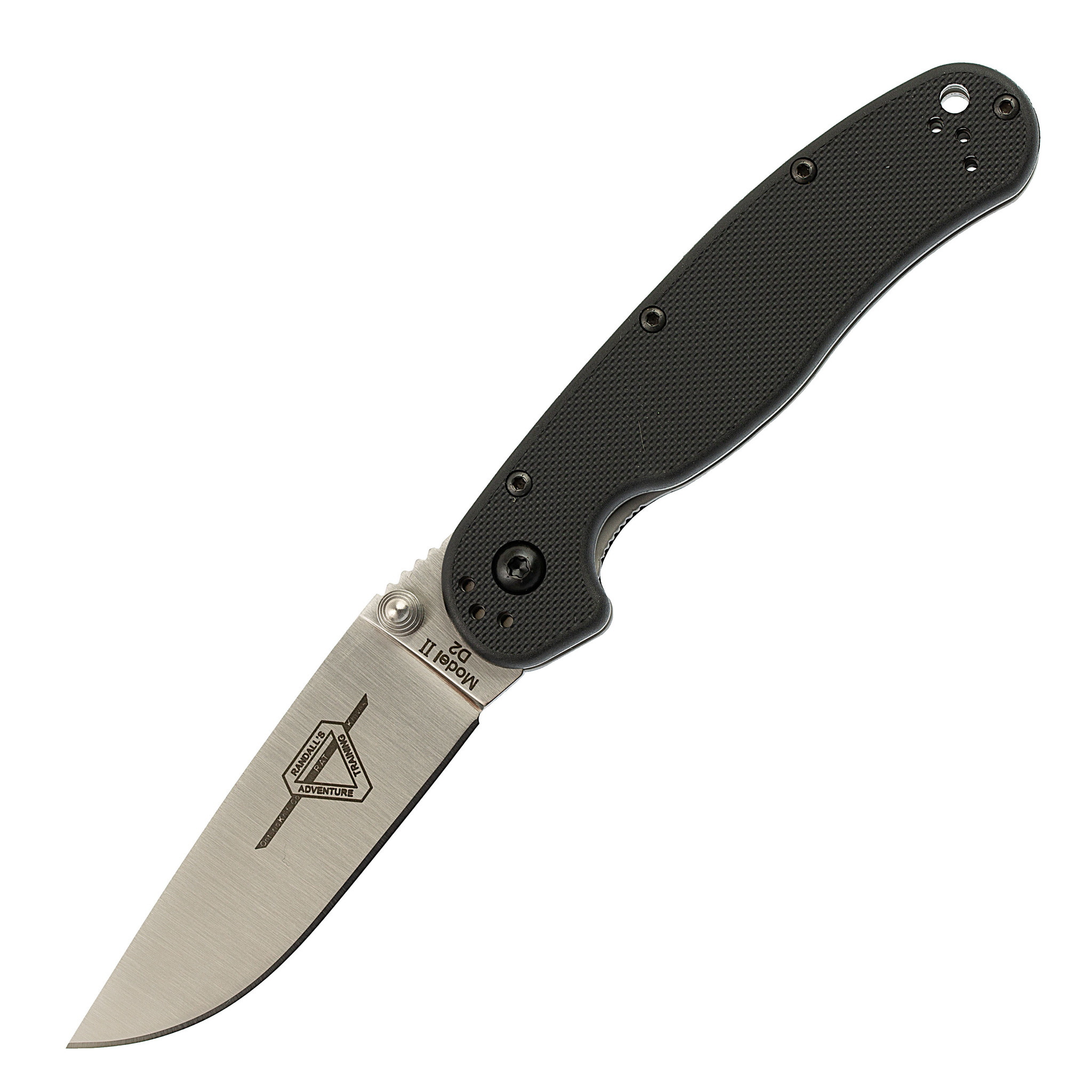 Нож складной Ontario RAT-2, сталь D2. Клинок - Satin, Рукоять - Black GRN