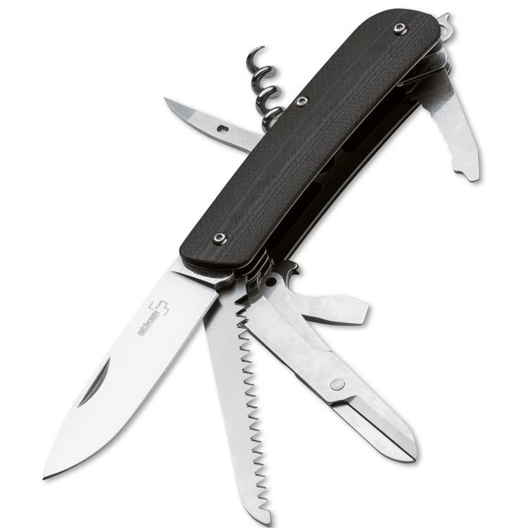 Складной нож - мультитул Boker Tech Tool City 7 01BO809, сталь 12C27, рукоять G-10