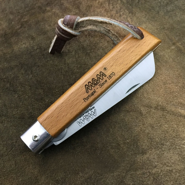 Нож складной MAM pocket knife with leather loop, Classic, 2043, сталь нержавеющая от Ножиков