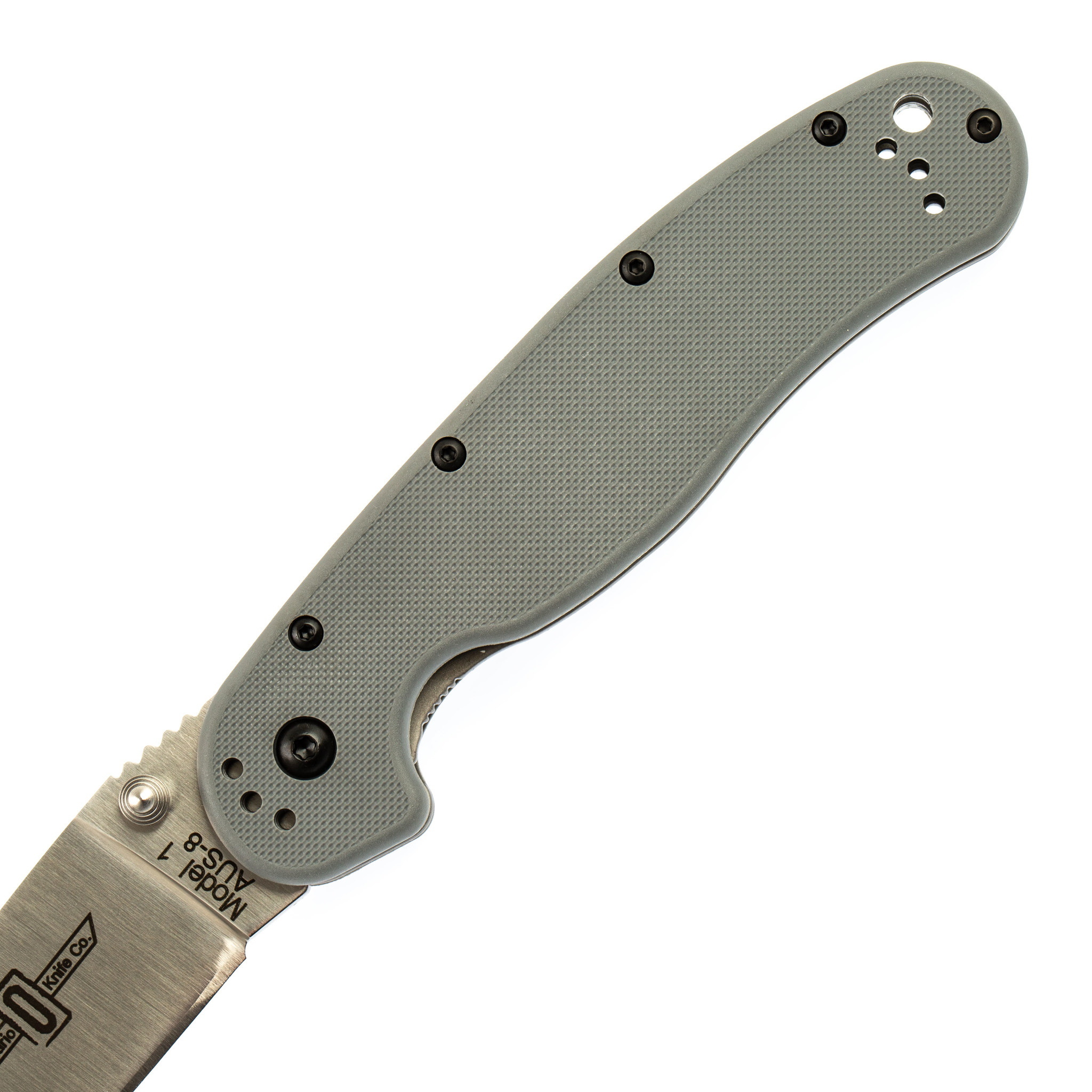 фото Нож складной okc rat-1, сталь aus-8. клинок - satin, рукоять - gray grn ontario