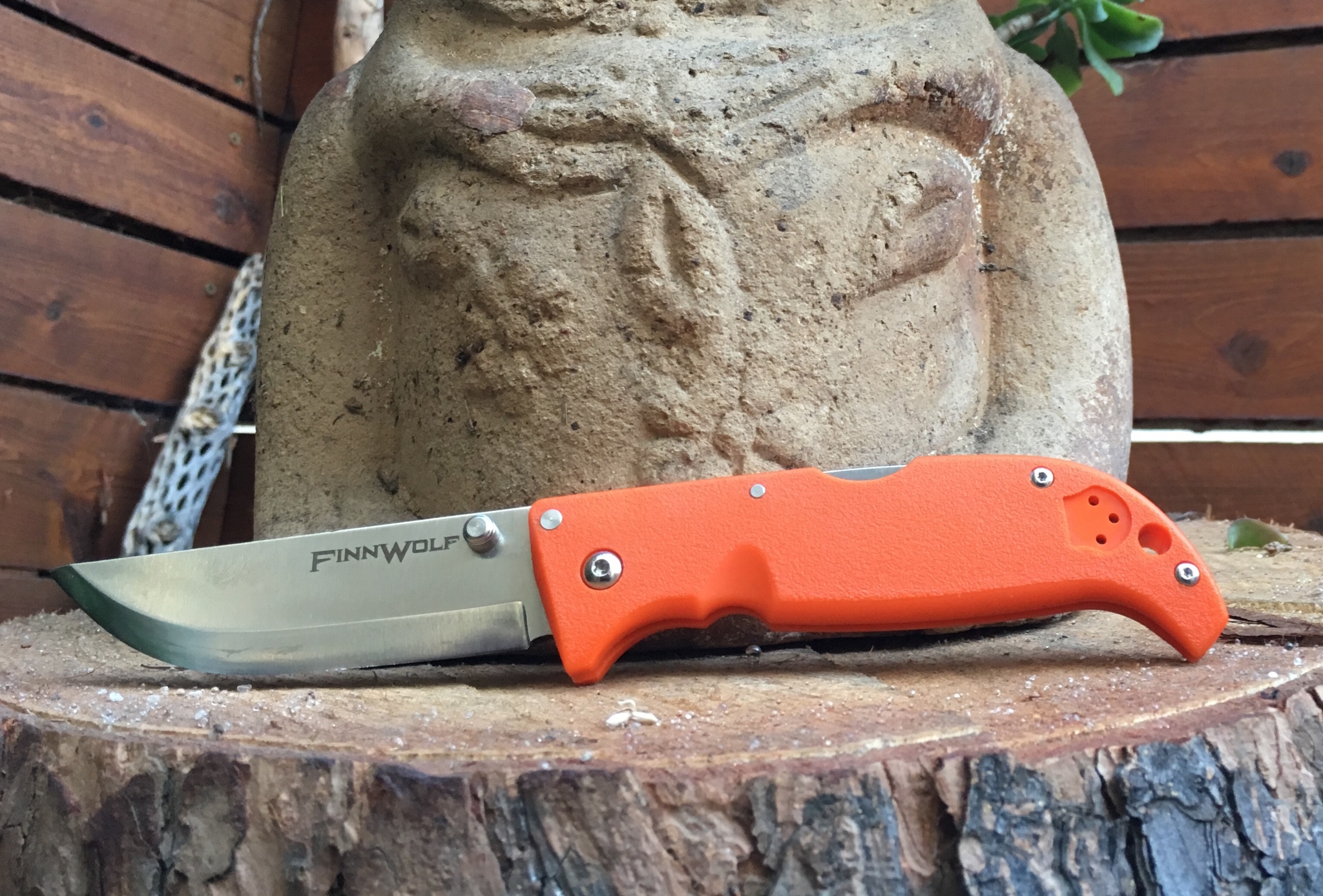 фото Складной нож finn wolf blaze orange - cold steel 20npj, сталь aus 8a, рукоять griv-ex™ (высококачественный пластик)