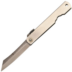 Фото Нож складной Higonokami Nagao Kanekoma, сталь AoGami, классический японский, рукоять полированная нержавеющая сталь