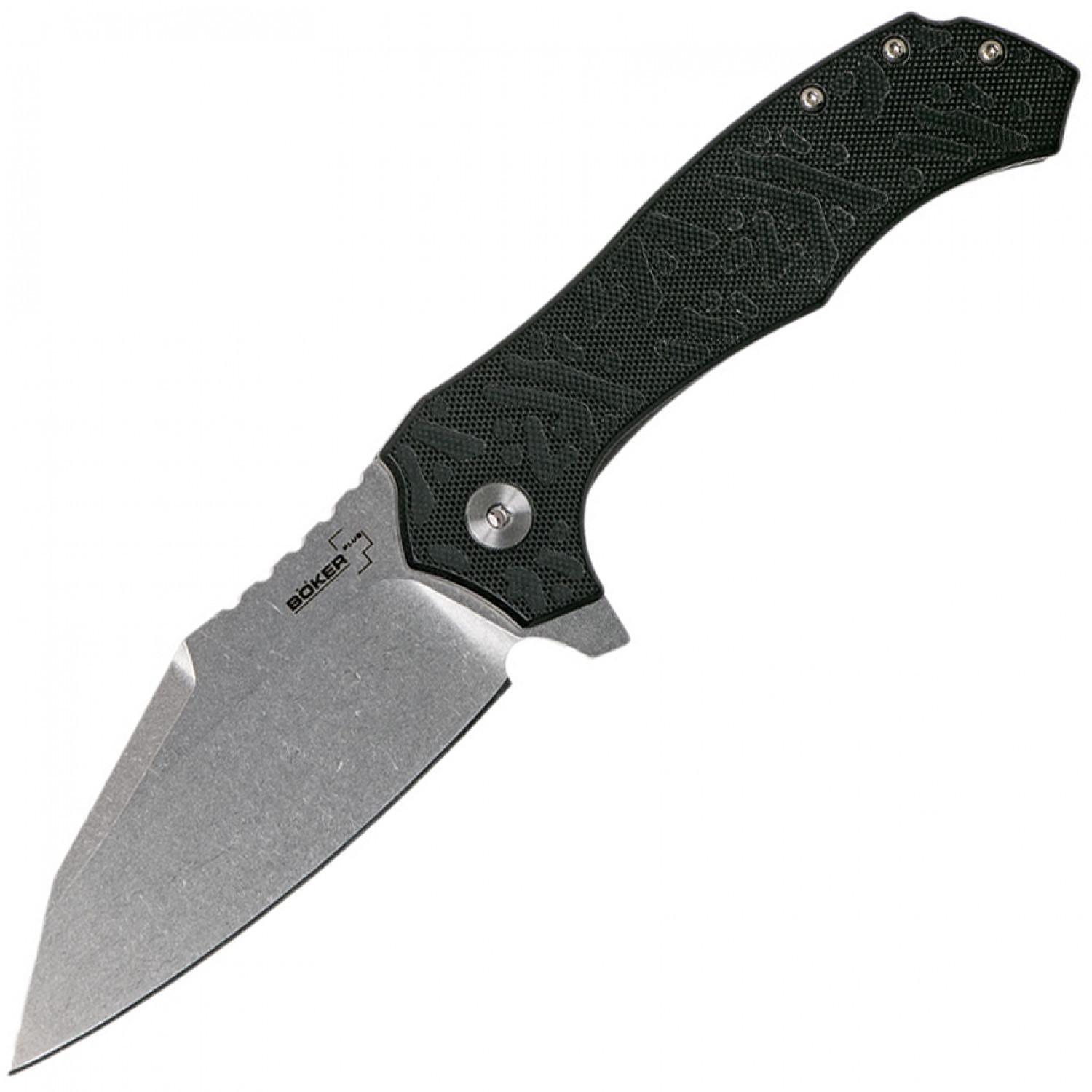 Нож складной CFM-A1 - Boker Plus 01BO766, сталь Sandvik™ 14C28N Stonewash, материал стеклотекстолит G10/нержавеющая сталь - фото 1