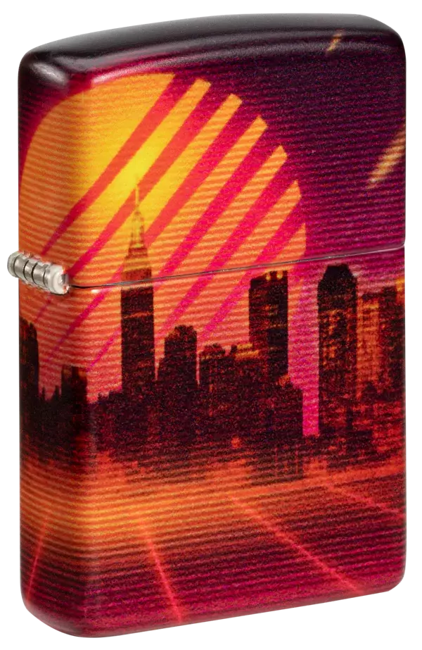 Зажигалка ZIPPO Cyber City с покрытием 540 Matte, латунь/сталь, оранжевая