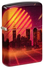 Фото Зажигалка ZIPPO Cyber City с покрытием 540 Matte, латунь/сталь, оранжевая