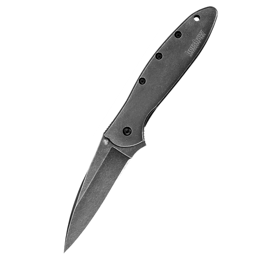 Складной нож Leek - Kershaw 1660BLKW, сталь Sandvik™ 14C28N с покрытием Black-Oxide BlackWash™, рукоять нержавеющая сталь 410 Stainless Steel, чёрный - фото 1