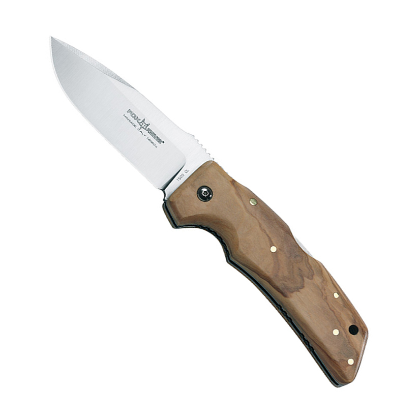фото Складной нож fox elite collection forest hunting, сталь n690, рукоять оливковое дерево, коричневый