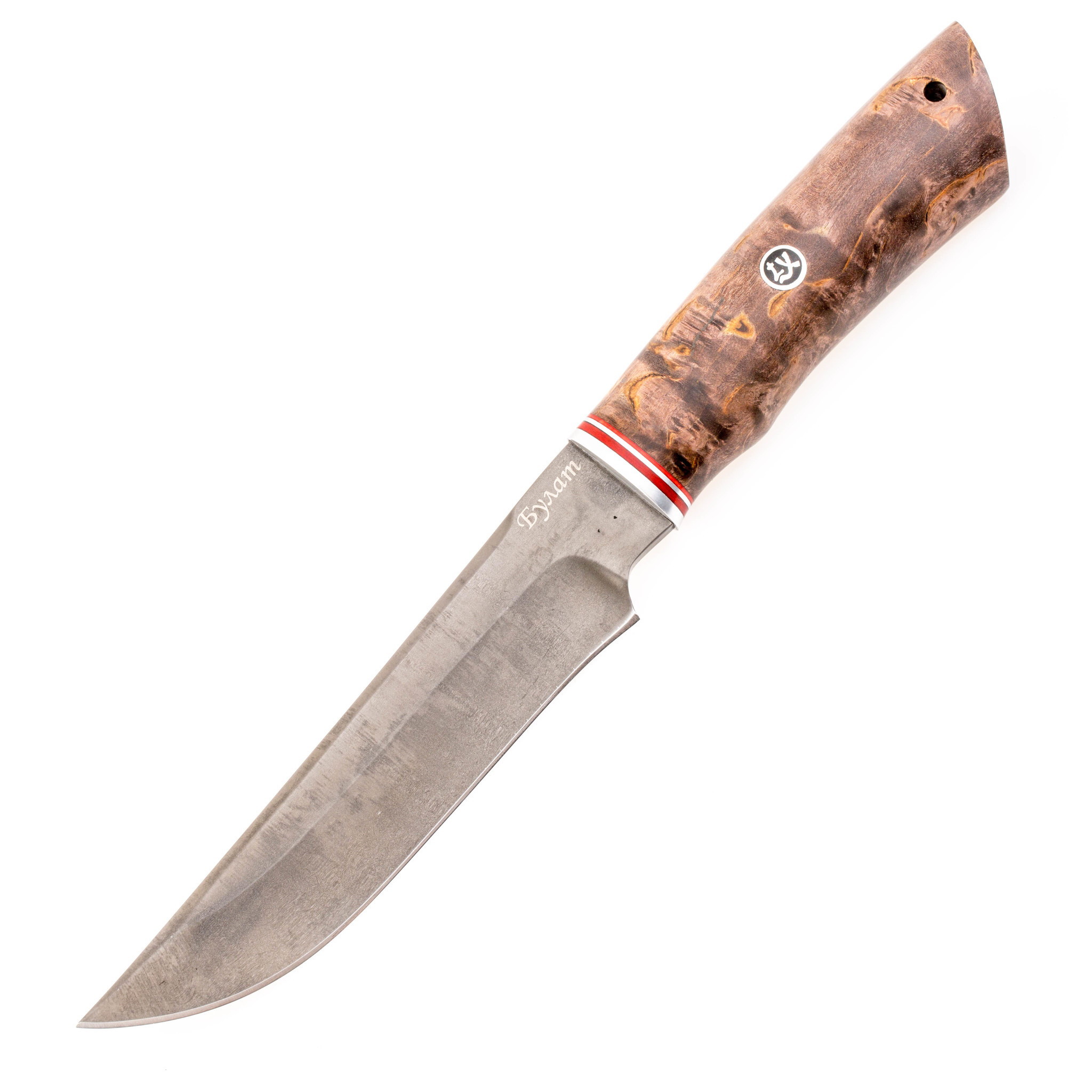 Нож Тайга, булат, коричневая карельская берёза