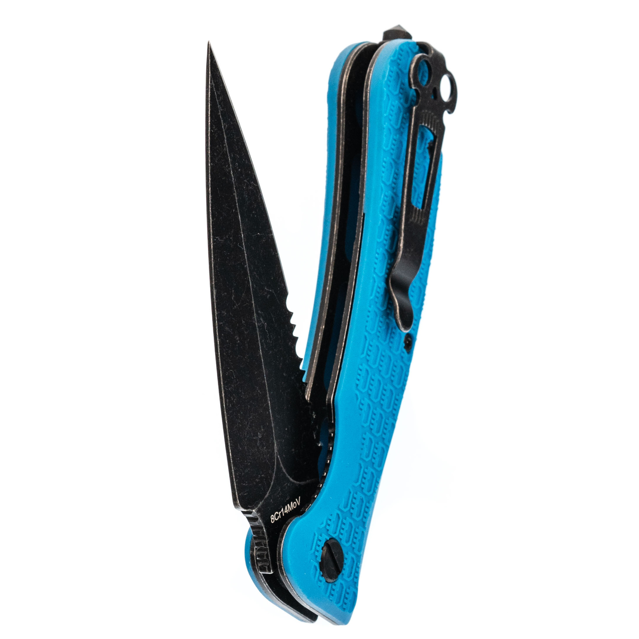 Складной нож Daggerr Urban 2 Blue BW Serrated, сталь 8Cr14MoV, рукоять FRN - фото 6