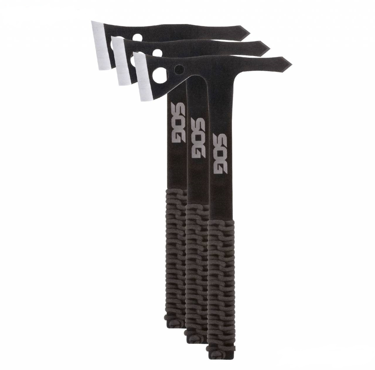 Набор из 3-х спортивных томагавков Throwing Hawks - SOG TH1001, сталь 3Cr13MoV Hardcased Black, рукоять термопластик GRN набор из 3 спортивных ножей кунай
