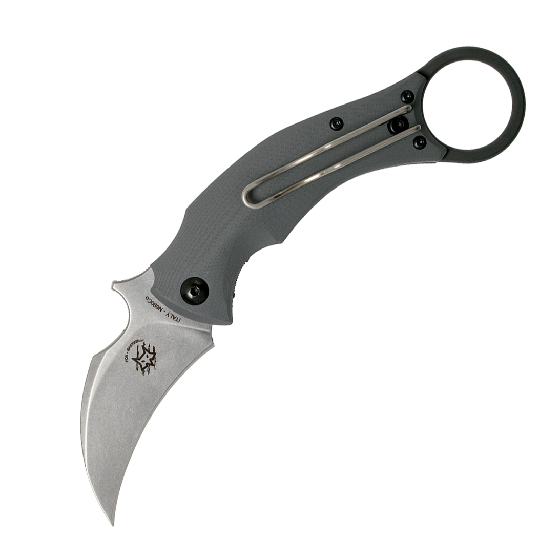 Складной нож Fox Black Bird, сталь N690, рукоять стеклотекстолит G-10, серый