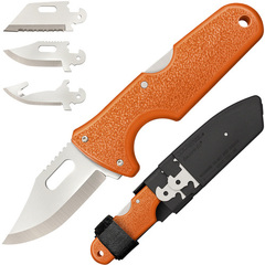 Фото Нож с фиксированным клинком Cold Steel Click N Cut Hunters, сталь 420J2, рукоять пластик, оранжевый