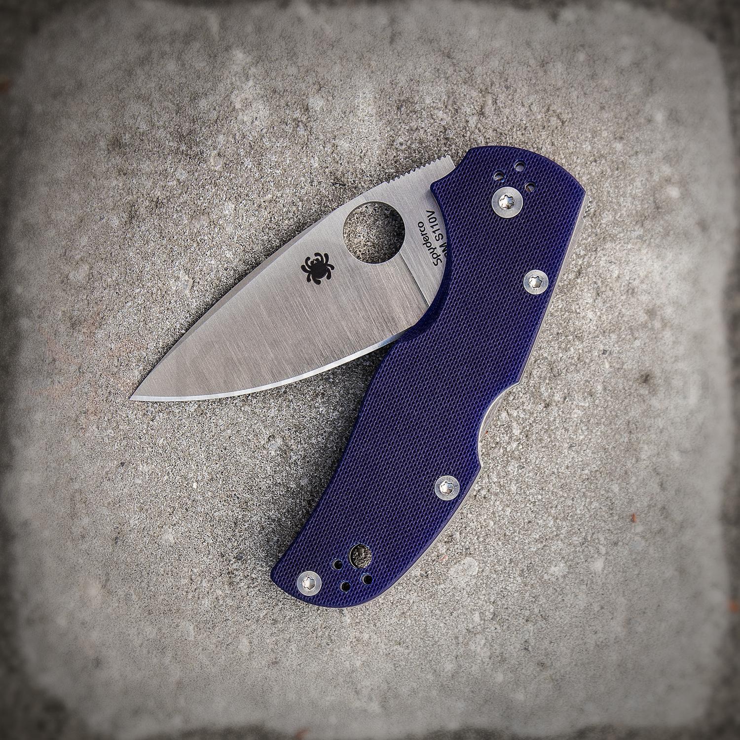 фото Нож складной native 5 - spyderco 41gpdbl5, сталь cpm® s110v satin plain, рукоять стеклотекстолит g-10, синий (dark blue)