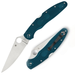 Фото Складной нож Spyderco Police 4 LTW сталь K390, рукоять FRN голубая