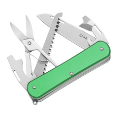 Фото Складной нож многофункциональный Fox Vulpis Large, сталь N690, рукоять алюминий, зеленый