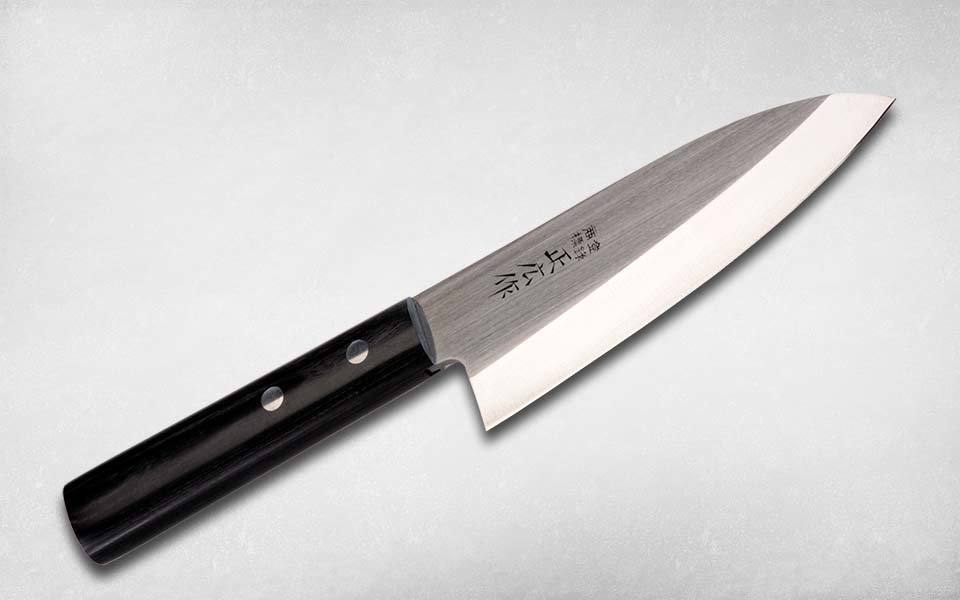 Нож кухонный Деба 180 мм, Masahiro, 10607, сталь Molybdenum Vanadium, стабилизированная древесина, чёрный