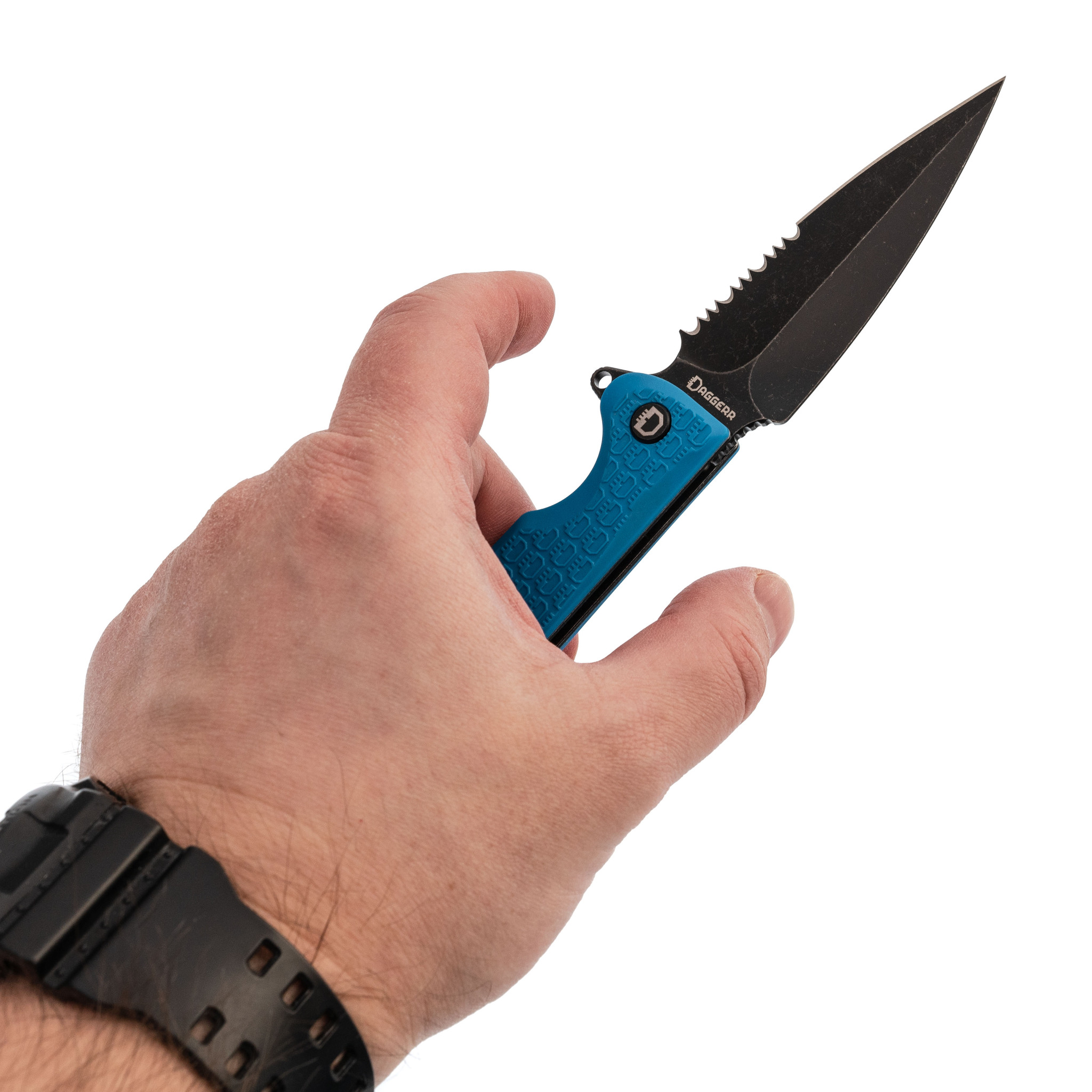 Складной нож Daggerr Urban 2 Blue BW Serrated, сталь 8Cr14MoV, рукоять FRN - фото 8