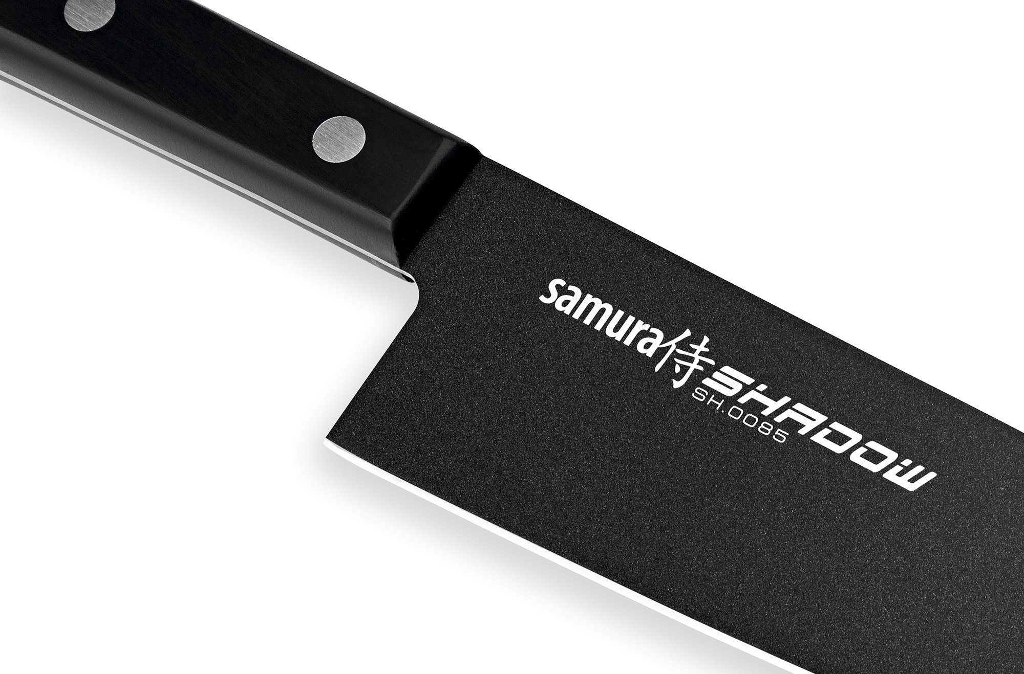 фото Нож кухонный "samura shadow" шеф с покрытием black fuso 208 мм, aus-8, abs пластик
