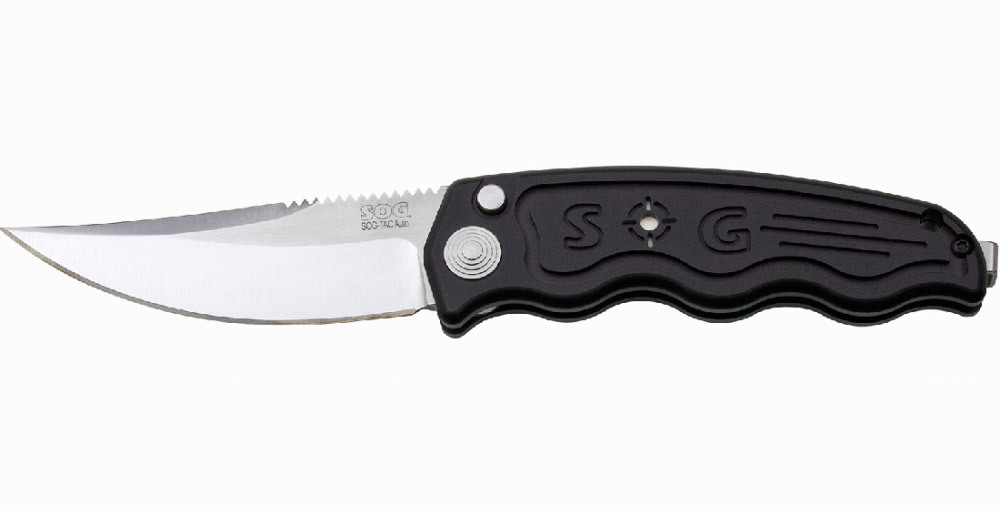 Складной автоматический нож SOG-TAC ST01, сталь Aus 8, рукоять алюминий - фото 3