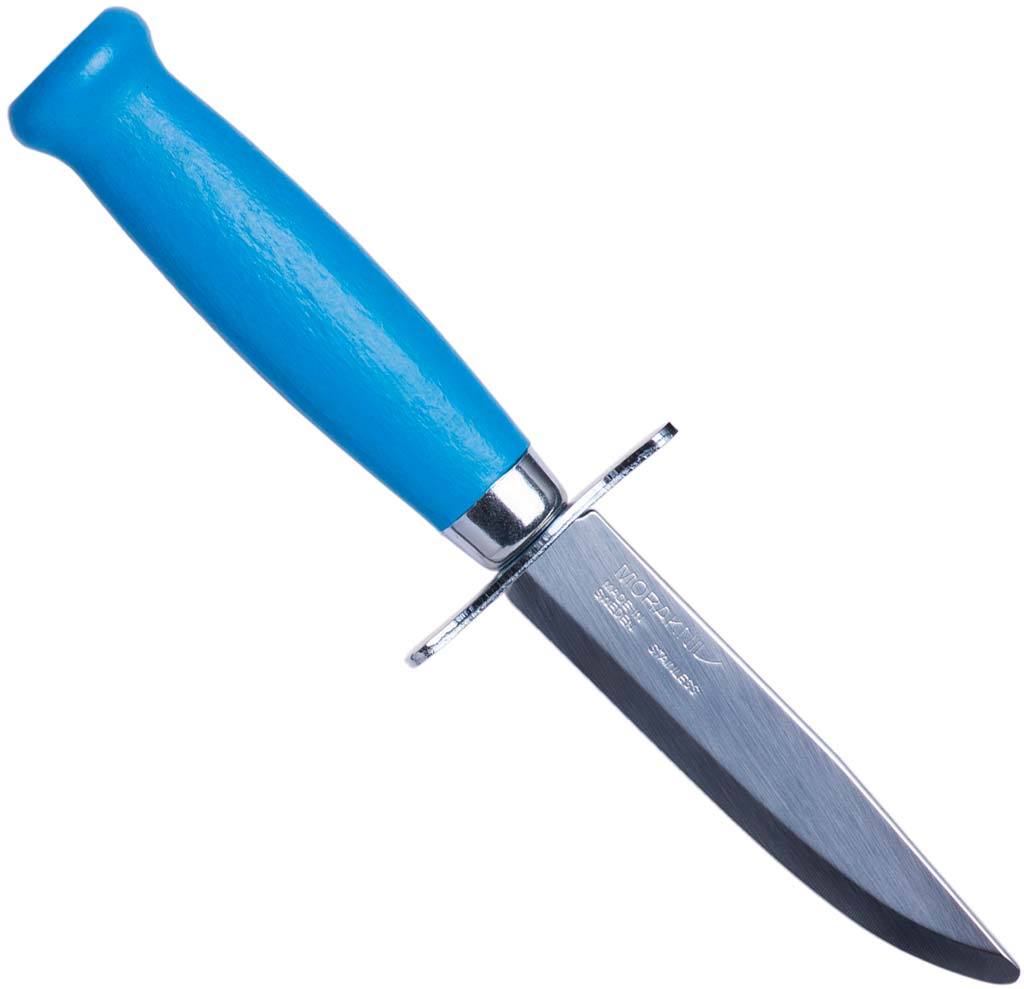 фото Нож с фиксированным лезвием morakniv scout 39 safe blue, сталь sandvik 12с27, рукоять береза, синий